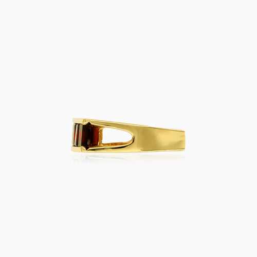 Channeling Eleganz: Cluster-Ring mit 7 Granaten im Radiant-Schliff