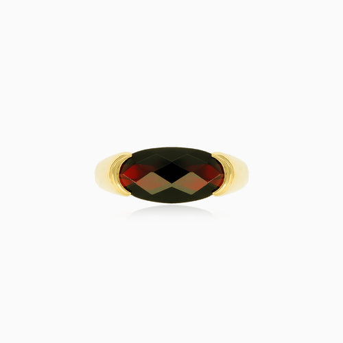 Eleganter Granat-Gold-Damenring