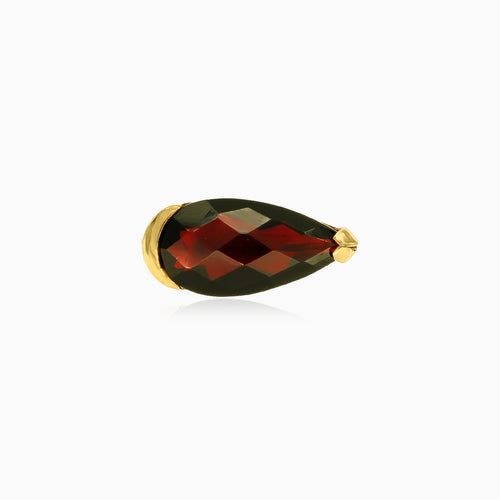 Tropfenförmiger Gold-Granat-Ring