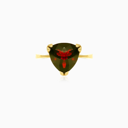 Stilvoller Granat-Ring mit Trilliant-Schliff