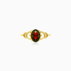 Lovely garnet oval fine step cut women ring