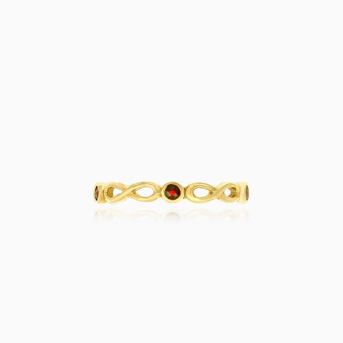 14kt-Gelbgold-Damenring mit Unendlichkeitssymbol