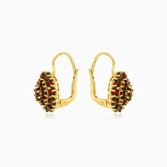 Granátové náušnice s pákovým zapínáním