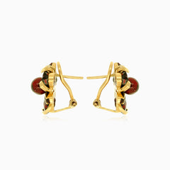 Sofistikované granátové náušnice se zapínáním omega back