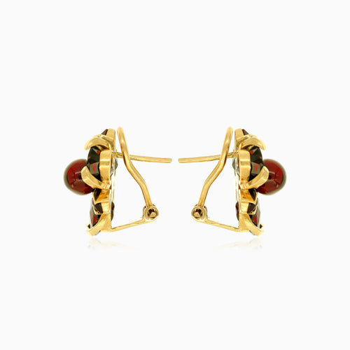 Sofistikované granátové náušnice se zapínáním omega back