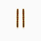 Granátové kulaté náušnice s obručí a zapínáním na objímku