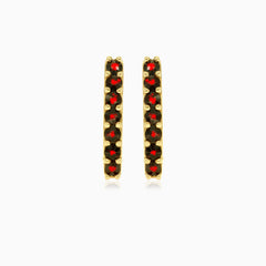 14kt garnet latch back drops