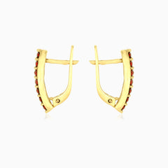 14kt garnet latch back drops