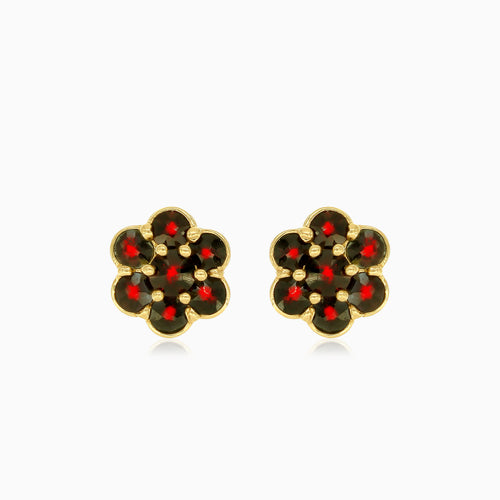 Granat-Blumen-Ohrstecker