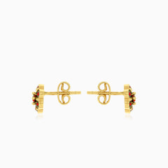 Granat-Blumen-Ohrstecker