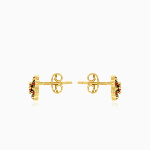 Granat-Blumen-Ohrstecker