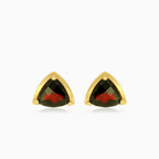 Trilliant cut garnet studs