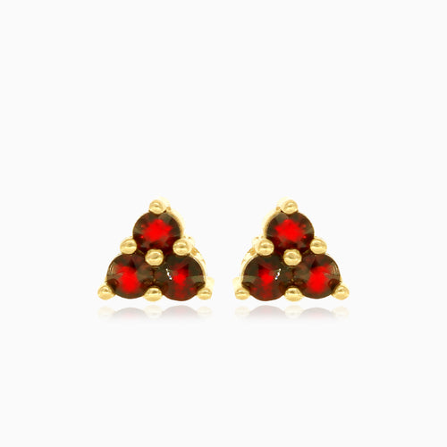 Three garnet stud earringDrei Granat-Ohrstecker