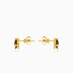 Garnet and cubic zirconia stud earrings
