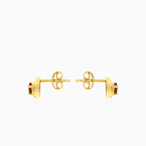 Granat-Dreieck-Stift-Ohrringe