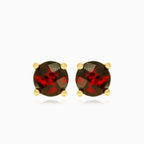 Classic round garnet studs