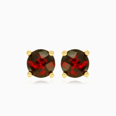 Classic round garnet studs