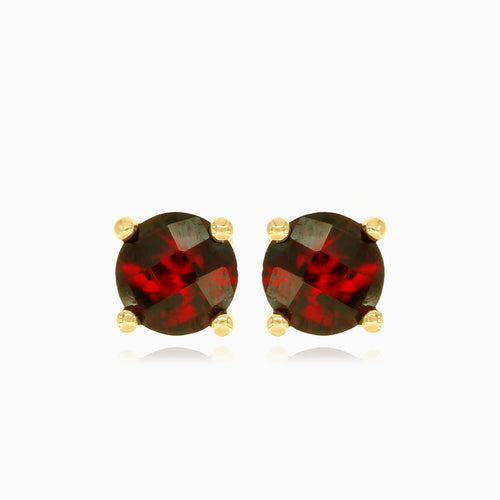 Classic round garnet studs