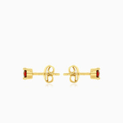 Classic round garnet studs