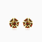 Stilvolle Granat-Ohrstecker aus 14kt Gold