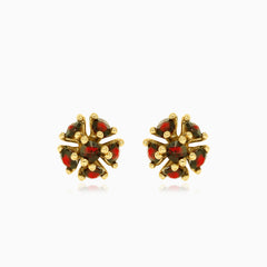 Stilvolle Granat-Ohrstecker aus 14kt Gold