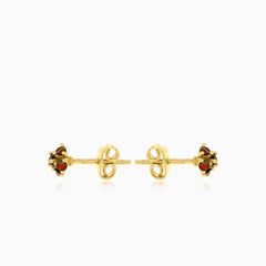 Stilvolle Granat-Ohrstecker aus 14kt Gold