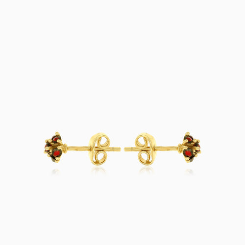 Stilvolle Granat-Ohrstecker aus 14kt Gold