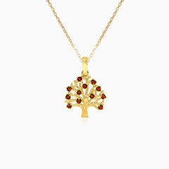 Pendentif arbre de vie en grenat