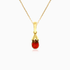 Garnet pear cut pendant