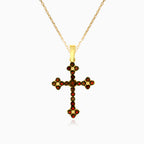 Garnet Orthodoxes Kreuz Anhänger