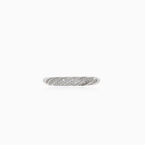 Schicker Silberring mit Zirkonia
