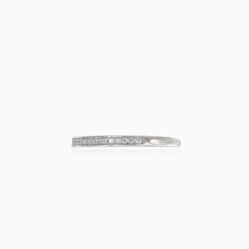 Schimmernder Silberring mit Zirkonia