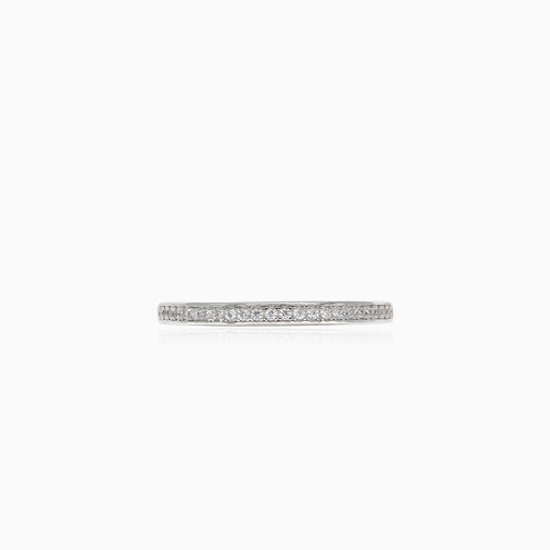 Schimmernder Silberring mit Zirkonia