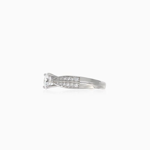 Radiant silver ring for her