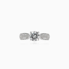 Radiant silver ring for her