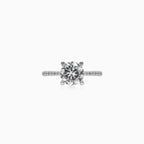 Radiant silver cubic zirconia ring