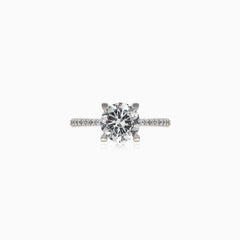 Radiant silver cubic zirconia ring