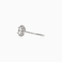 Women prong set cubic zirconia ring