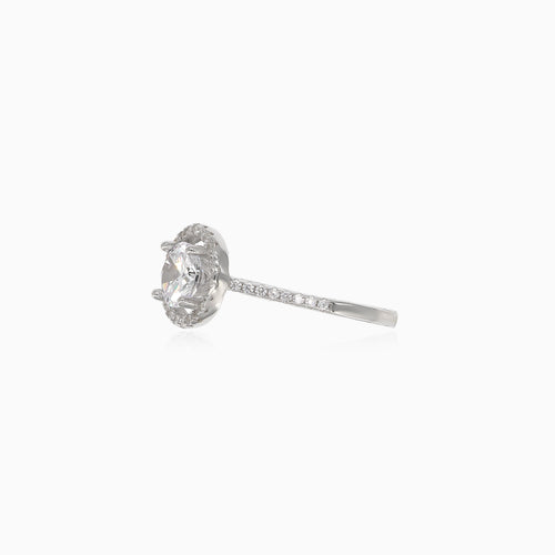 Women prong set cubic zirconia ring