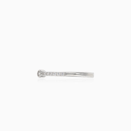 Minimalistischer Silberring mit Zirkonia