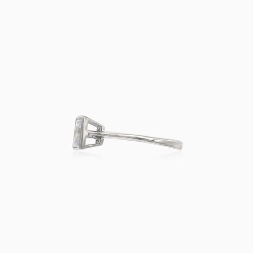 Silberring mit Smaragdschliff