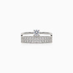Dual cubic zirconia silver ring