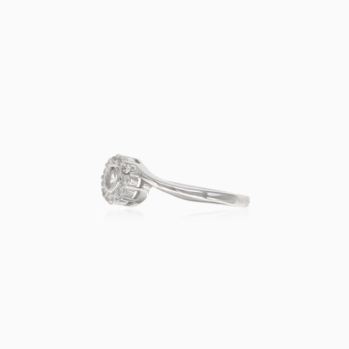 Twist-Silberring mit Cubic Zirkonia