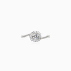 Twist-Silberring mit Cubic Zirkonia