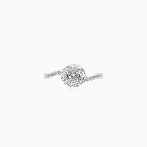 Twist-Silberring mit Cubic Zirkonia