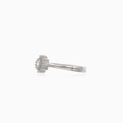 Silver ring with shiny cubic zirconia