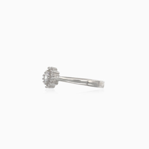 Silver ring with shiny cubic zirconia