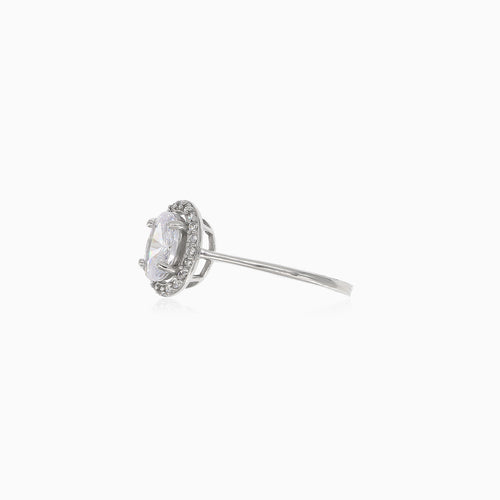 Damenring aus Silber mit Zirkonia-Steinen
