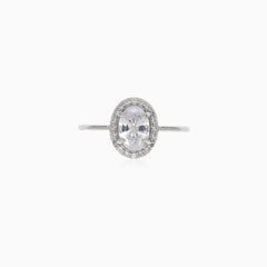 Damenring aus Silber mit Zirkonia-Steinen