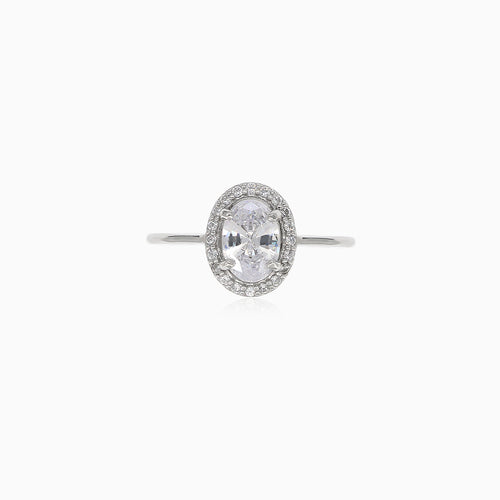 Damenring aus Silber mit Zirkonia-Steinen